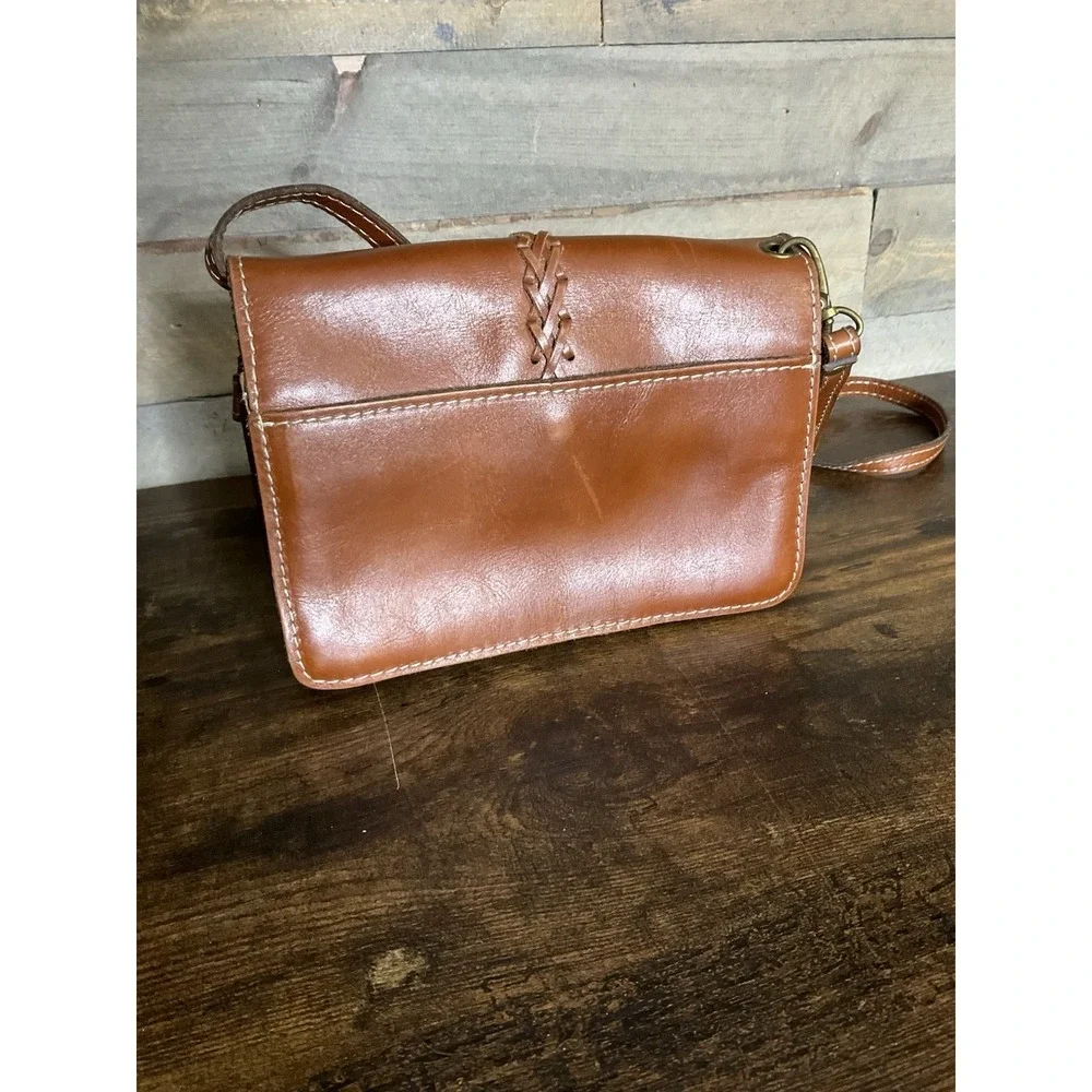 PATRICIA NASH Bianco Brown Leather Suede Crossbody Wristlet Wallet Bag Purse - Picture 6 of 10